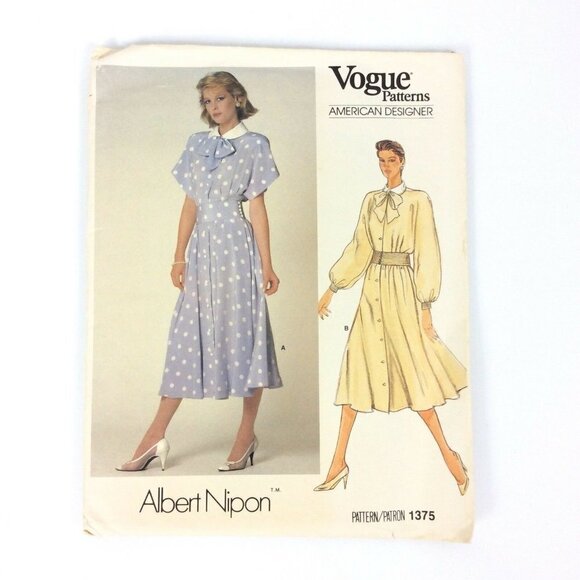 Vogue American Designer Albert Nipon 1375 Dress Sewing Pattern Size 8 Uncut - Picture 1 of 3